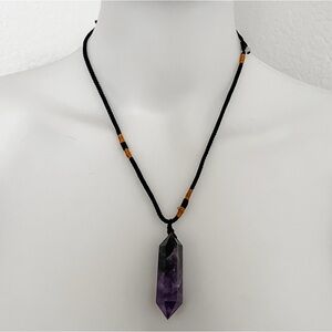 Mindful Souls Pendulum Amethyst Adjustable Necklace